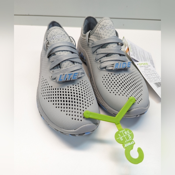 Crocs LiteRide 360 Marbled Pacerw Light Grey Oxygen Beach Water sneakers Women 7 - Picture 2 of 9